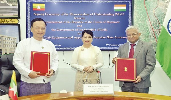 Naypyitaw State Academy အတွက် ဓာတ်ခွဲခန်းသုံးပစ္စည်းများ အိန္ဒိယ ထောက်ပံ့မည်