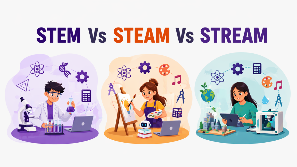 STEM၊ STEAM နှင့် STREAM ပညာရေးတို့၏ ကွာခြားချက်များ