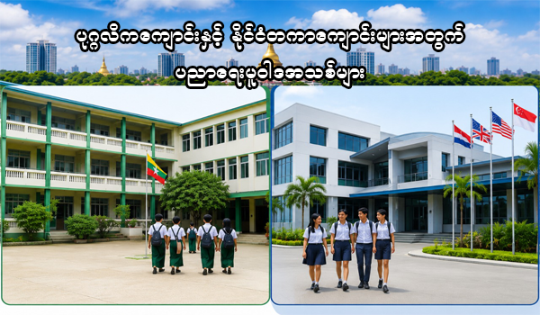ပုဂ္ဂလိကကျောင်းနှင့် နိုင်ငံတကာကျောင်းများအတွက် ပညာရေးမူဝါဒအသစ်များ