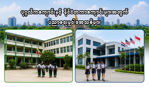 ပုဂ္ဂလိကကျောင်းနှင့် နိုင်ငံတကာကျောင်းများအတွက် ပညာရေးမူဝါဒအသစ်များ