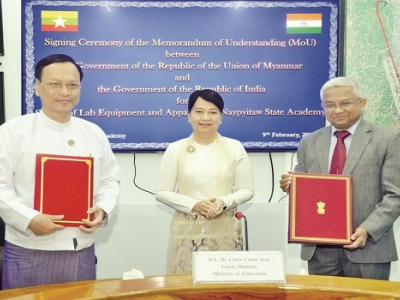Naypyitaw State Academy အတွက် ဓာတ်ခွဲခန်းသုံးပစ္စည်းများ အိန္ဒိယ ထောက်ပံ့မည်